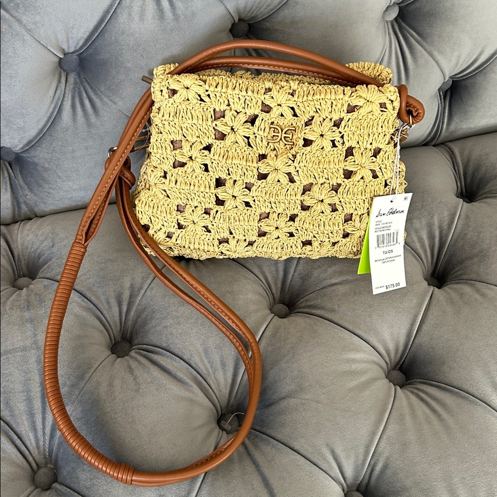 Sam Edelman NEW!!!! Layla Floral Raffia Shoulder Bag - Picture 8 of 9